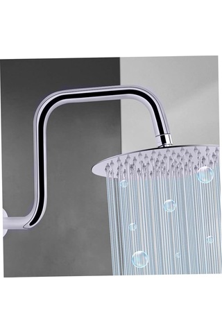 Qingmipy Stainless Steel Duş Başlığı Geliştirici Kolu, 22mm Flanşlı Ayarlanabilir Yükseklik Artırıcı, Banyo Konforu İçin Esnek Açılı Duş Kolu Gümüş