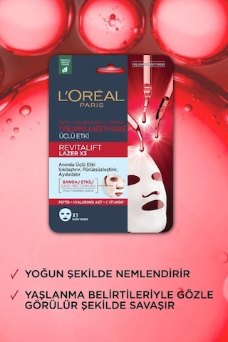 Loreal Paris Revitalift Lazer X3 Yaşlanma Karşıtı Maske