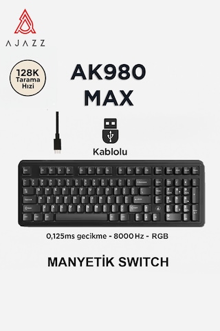 Ak980 Max He Manyetik Switch Klavye- 128k Tarama Hızı-0.125 Ms Ultra Düşük Gecikme-8000 Hz