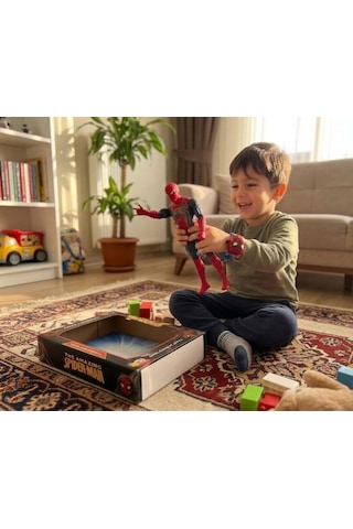 Marvel Spider-man Işıklı Figür Ve Projeksiyonlu Kol Saatli Oyuncak Seti 20 Cm Spider - Man