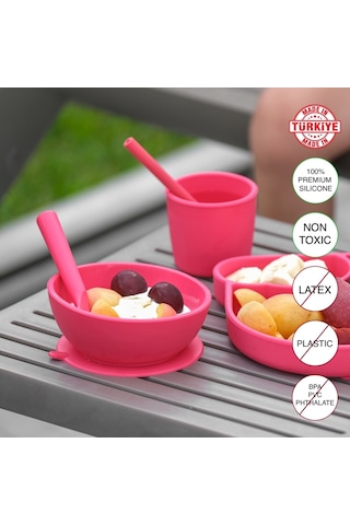 Babychefs Silikon Bebek Beslenme Seti 6 Parça-pembe