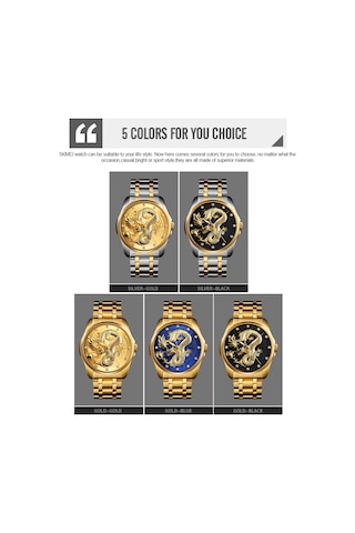 Sones Bınbond D001 3d İçi Boş Motosiklet Döner Tekerlekli Saat, Renk: Beyaz Çelik-yeşil