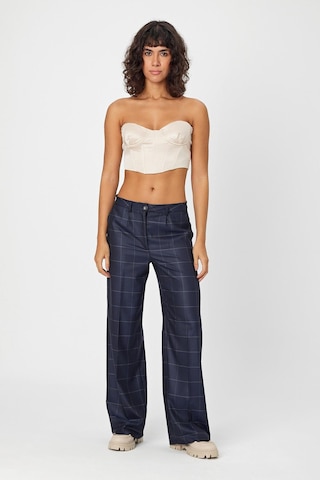 Alexander Gardi Alexandergardi Wide Leg Bol Paça Kareli Çift Cepli Klasik Kadın Pantolon B24-0001 001