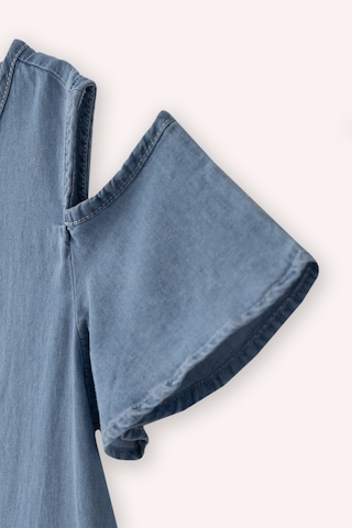 Panço Kız Çocuk Denim Elbise Mavi