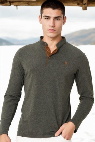 V4009 Dewberry Erkek Sweatshırt-antrasit-1 Antrasit-1
