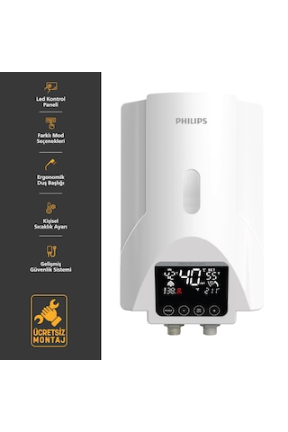 Philips AWH1540/62 Dijital Banyo Şofbeni + Montaj Dahil