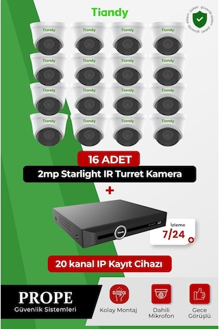 Tiandy 16 Kameralı Ip Sistem Paketi