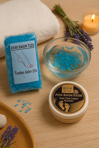 Ayak Bakım Tuzu Lavanta 750 G + Ayak Bakım Kremi 125 Ml 2 Li Spa Bakım Seti