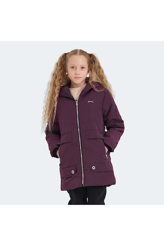 Slazenger CAMELIA Çocuk Kapüşonlu Mor Mont & Kaban