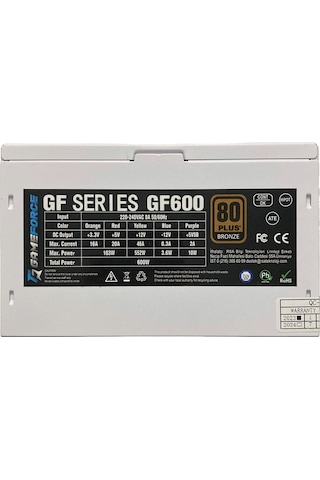 Gameforce GF600 600W 80+ Bronze Güç Kaynağı Beyaz