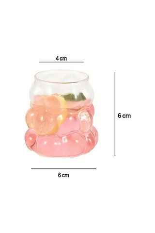 6'lı Boncuk Üzüm Desenli Bubble Cam Kahve Yanı Bardağı Pinterest Tarzı Bardak 90 Ml Şeffaf