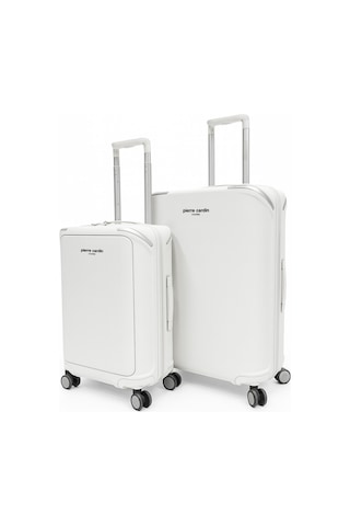 Pierre Cardin Orta Ve Kabin Boy 2'li Set %100 Polipropilen Valiz Beyaz 04pc7090 Beyaz