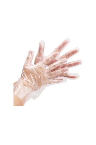 Dolphin PE İş Temizlik Tek Kullanımlık Şeffaf Eldiven / Büyük Boy / 100 Adetlik Paket
