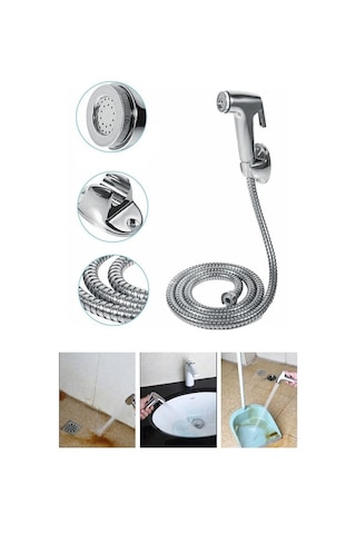 Spiralli Taharet Musluğu Taharetmatik Tabancalı Set Bas Çek