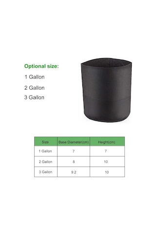 Neevoyu 3 Galon 5'li Paket Siyah Dikişsiz Oto Kumaş Bitki Yetiştirme Çantası - İç Ve Dış Mekan, Bahçe, Sebze, Bitki Gelişimi İçin Isı Ve Soğuk Koruma