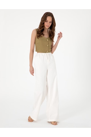 Pierre Cardin Kadın Beyaz Pantolon Kanvas-chino 50313136-vr013 Beyaz