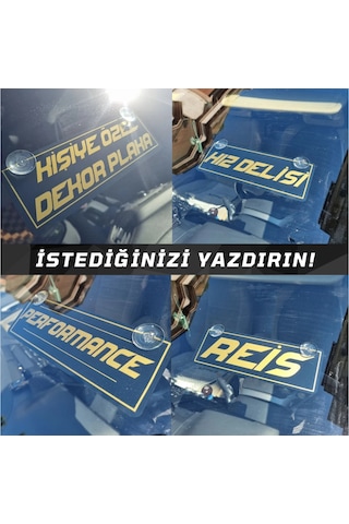 Kişiye Ve Aracınıza Özel 1 Adet Altın Yazılı Vantuzlu Dekor Pleks