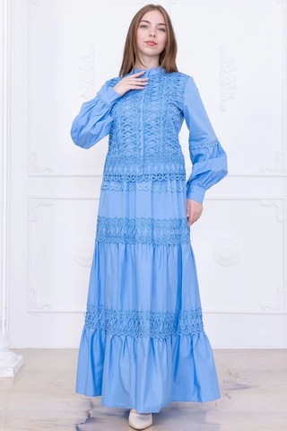 Dantel Detaylı İkili Takım 4712-bebe Mavisi Bebe Mavisi