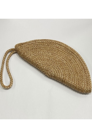 Clutch Çanta / El Çantası / Ay Model / Portföy Çanta Hasır Bej