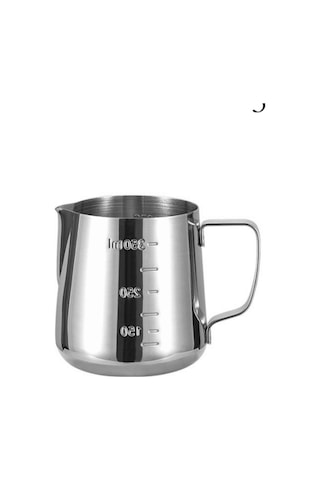 Paslanmaz Çelik Ölçü Kabı - Beher - Sütlük-350 Ml Gümüş