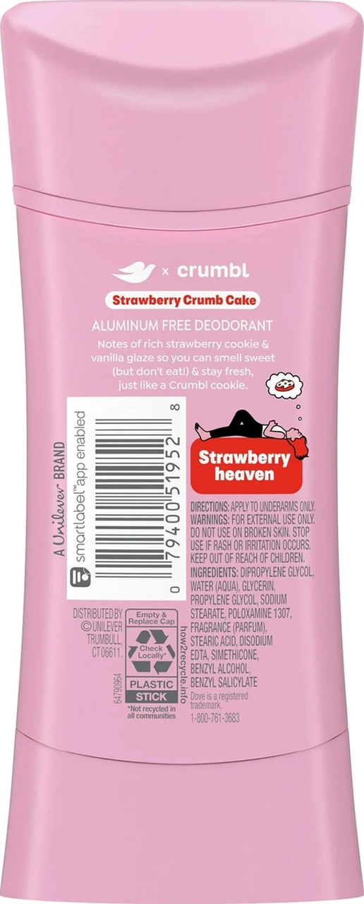 Dove Crumbl Strawberry Crumb Cake Alüminyumsuz Stick Deodorant 74gr