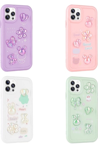 Apple Uyumlu iPhone 11 Pro Kılıf Kabartma Figürlü Parlak Zore Toys Silikon Kapak