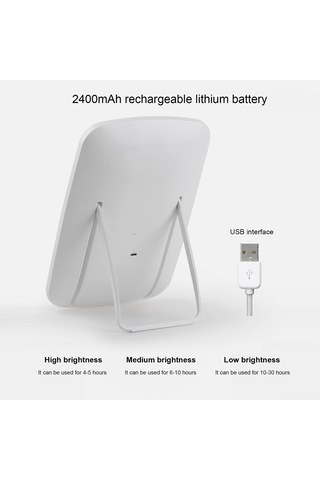 Vkemall Beyaz Ve Pembe Renkli Abs Malzemeden Yapılmış, 68 Işık Taneli, 3 Renk Seçenekli Şarj Edilebilir Led Ayna Pembe