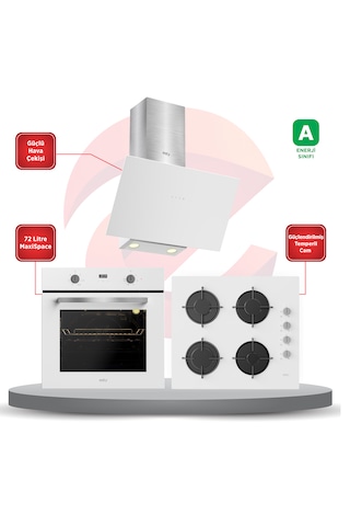 Esty 3481 Safir Plus - ACO5700E6W05 - 6502 WH 3 'lü Ankastre Set Beyaz