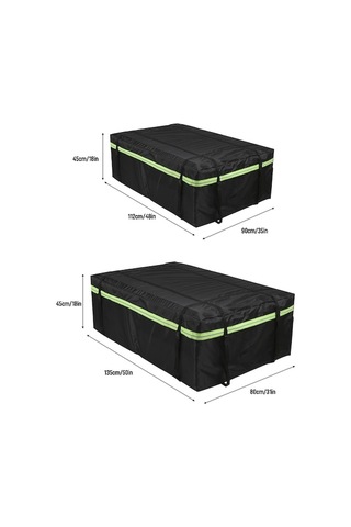 Besthome1 420d Su Geçirmez Araç Çatısı Bagaj Çantası, Genişletilebilir, 425l Kapasite, Siyah Ve Yeşil