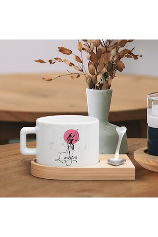 Bk Gift Kişiye Özel İsimli Avukat Tasarımlı-8, Ahşap Altlıklı Seramik Fincan, Meslek Hediyesi, Yeni İş Hediyesi Kobitmeyen137917 Bk Gift