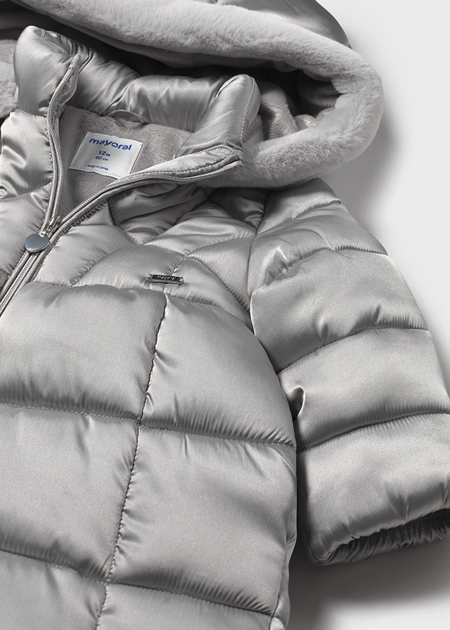 Mayoral 2436-53 Kız Bebe Gri Uzun Mont Gri