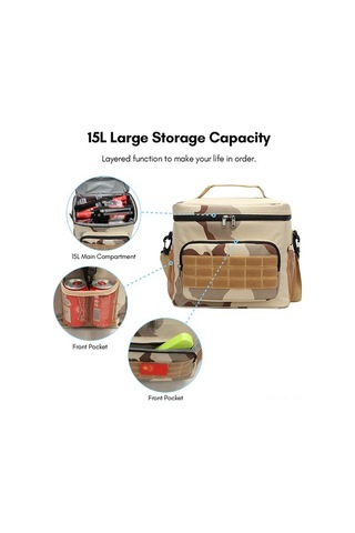 Tongxida 15l Sıcak-sojuk Tutar Isı Yalıtımlı Yemek Çantası - Sulu Geçirmez Oxford Kumaş, Çıkarılabilir Askı Kayışı, Siyah Siyah