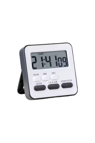 Alarmlı Dijital Öğrenci Sınav Kronometresi 24 Saat Ileri Ve Geri Sayım Kronometresi Saat / Alarm / Kronometre / Mıknatıslı Beyaz-siyah