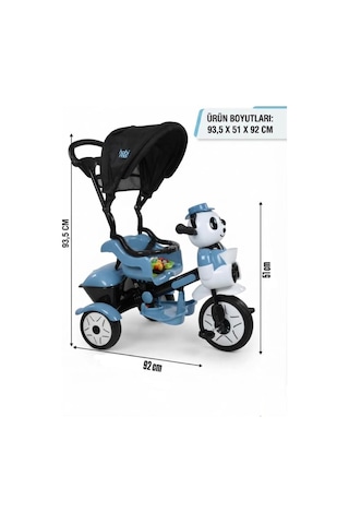 Sevimli Little Panda Müzikli Ve Ebeveyn Kontrollü Çocuk Bisikleti / Tricycle Çok Renkli