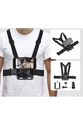 Cep Telefonları için Ayarlanabilir Göğüs Askısı Chest Body Strap