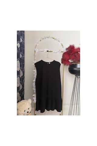 Unika Boutique Piliseli Kolsuz Tesettür İçlik Gömlek Pliseli Pileli Siyah