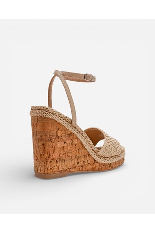 Steve Madden Outrıght Nat Nat Raffıa Kadın Nat Raffia Topuklu Sandalet Outrıght Nat Bej