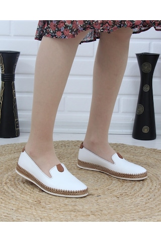Nesil Shoes Syg P01 Beyaz Hakiki Deri Kadın Ayakkabı-beyaz Beyaz