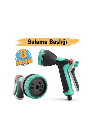 Ayarlanabilir 8 Fonksiyonlu Fıskiye Araba Yıkama Bahçe Sulama Temizleme Sprey Tabancası Fişkiye