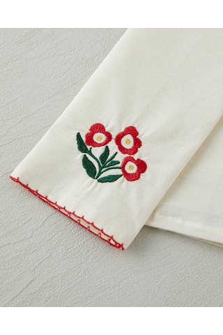 English Home Bright Parade Pamuk Polyester Nakışlı Kurulama Bezi 30x50 Cm Kırmızı