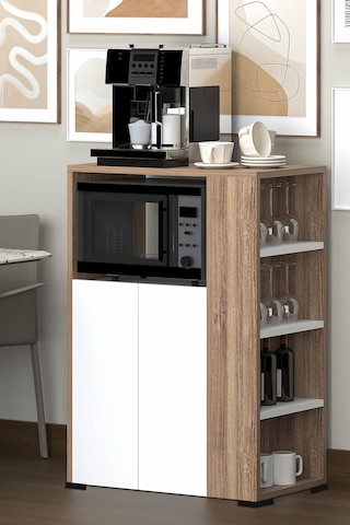 Yel Çok Amaçlı Dolap, Kahve Köşesi, Kiler Dolabı, Mutfak Erzak Dolabı, Mini Mutfak Dolabı, Kitaplık Kahverengi