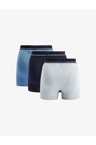 Koton Çok Renkli Pamuklu 3'lü Boxer Seti Lacivert 6slm90040mk