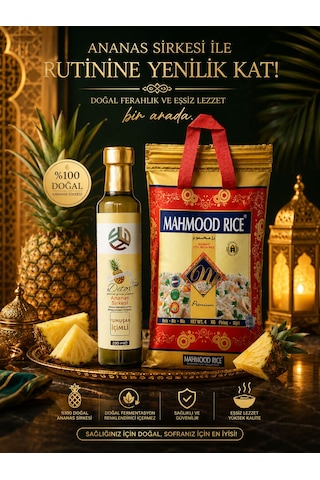 Mahmood Rice 1121 Basmati Pirinç 4 Kg +promar Ananaslı Detox 250 Ml Hediye