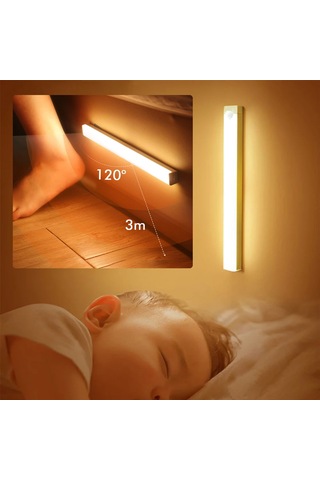 Monozone Kablosuz Led Gece Lambası 40cm Hareket Sensörlü