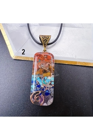 7 Taşlı Çakra Kolye Ruhsal Enerji Dengeleyici, Doğal Taşlardan Çok REnkli