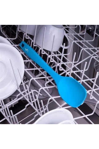Lurch - Platin Silikon Yemek Kaşığı 28 Cm Mavi - Yanmaz, Yapışmaz, Bükülmez, Çizmez, Tat Ve Koku Bırakmaz - 240101