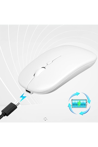 Hymark M22 Sessiz Tıklama Şarjlı Çift Modlu Bluetooth Kablosuz 2.4 Ghz Mouse
