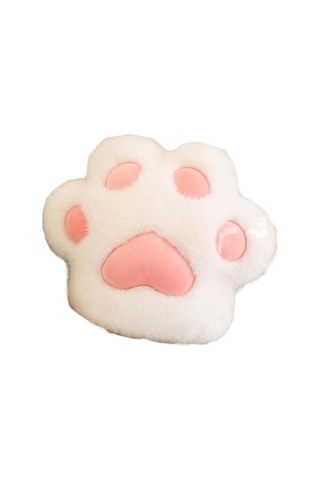 Symbee Mavi Pembe Kedi Parmaklı Yumuşak Plüsh Bel Yastığı Ofis Araba Sandalye Dayak Podu 45 Cm Beyaz