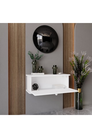 Melura Home Lunaris Dresuar %100 Mdf Kapaklı Duvara Monte Beyaz