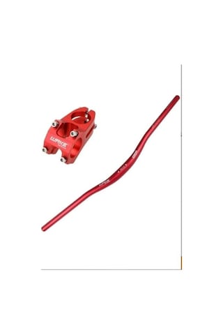 Wake Mavi Bisiklet Alümiyum Gidon+boğaz 780mm 31,8mm Bisiklet Direksiyon + Boğaz Kırmızı